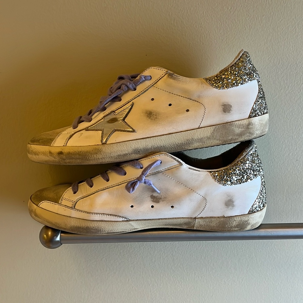Golden Goose superstar Silver Star lilac laces